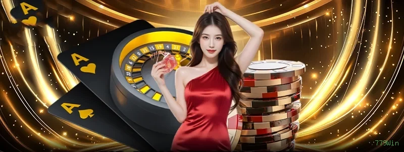 Imagem promocional do cassino online da 779Win mostrando jogos ao vivo